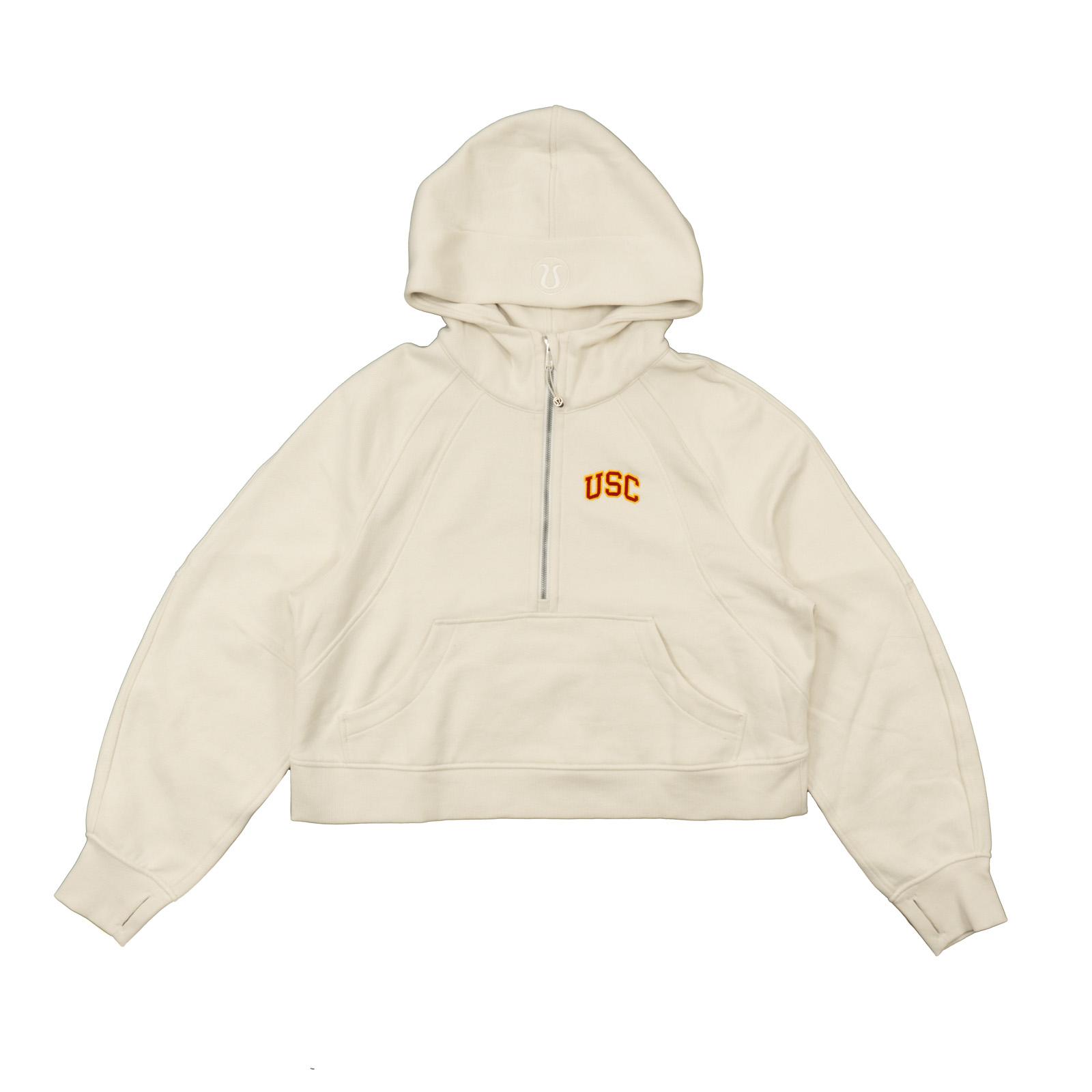 USC Trojans Women's lululemon Cream Scuba Oversized 1/2 Zip Hoodie Cream 1